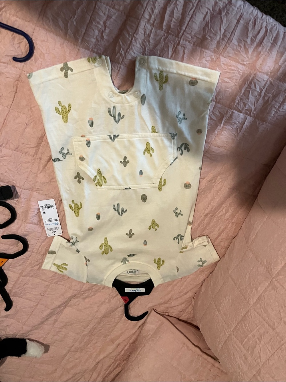 Carter's baby boy Cream One-Piece with Green and Gray Cactus Print